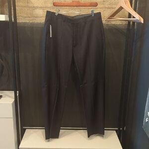 J Hilburn Men's Navy Checkered Dress Pants